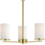Lateral Chandelier - Satin Brass / Satin White