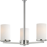 Lateral Chandelier - Satin Nickel / Satin White