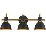Dusk Bathroom Vanity Light - Black / Antique Brass