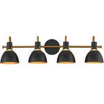Dusk Bathroom Vanity Light - Black / Antique Brass