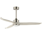 Woodwind Color-Select LED Ceiling Fan - Satin Nickel / White Wood / White Wood