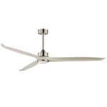 Woodwind Color-Select LED Ceiling Fan - Satin Nickel / White Wood / White Wood