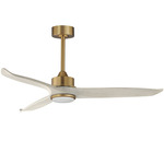 Woodwind Color-Select LED Ceiling Fan - Natural Aged Brass / White Wood / White Wood