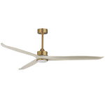 Woodwind Color-Select LED Ceiling Fan - Natural Aged Brass / White Wood / White Wood