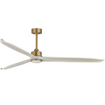 Woodwind Color-Select LED Ceiling Fan - Natural Aged Brass / White Wood / White Wood