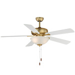 Super-Max LED Ceiling Fan - Natural Aged Brass / Satin White