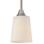 Hudson Mini Pendant - Satin Nickel / Satin White
