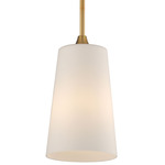 Hudson Pendant - Natural Aged Brass / Satin White