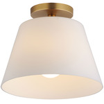 Hudson Convertible Semi Flush Ceiling / Pendant - Natural Aged Brass / Satin White