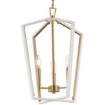 Melrose Pendant - Natural Aged Brass / White
