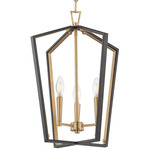Melrose Pendant - Natural Aged Brass / Black