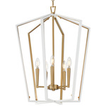 Melrose Pendant - Natural Aged Brass / White