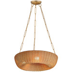 Bower Pendant - Natural Aged Brass / Rattan
