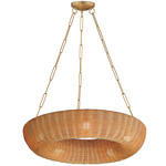 Bower Pendant - Natural Aged Brass / Rattan