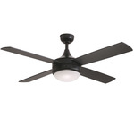 Quattro Ceiling Fan with Light - Black / Black / Walnut