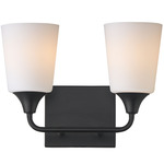 Hudson Bathroom Vanity Light - Black / Satin White