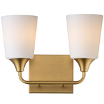 Hudson Bathroom Vanity Light - Natural Aged Brass / Satin White