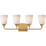 Hudson Bathroom Vanity Light - Natural Aged Brass / Satin White