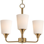 Hudson Chandelier - Natural Aged Brass / Satin White