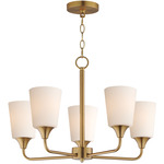 Hudson Chandelier - Natural Aged Brass / Satin White