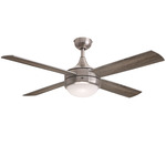 Quattro Ceiling Fan with Light - Satin Nickel / Silver / Distressed Wood