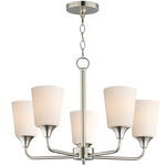 Hudson Chandelier - Satin Nickel / Satin White