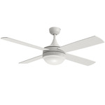 Quattro Ceiling Fan with Light - Matte White / White / White Oak