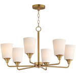 Hudson Chandelier - Natural Aged Brass / Satin White