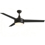Trio Indoor LED Ceiling Fan - Black / Frosted