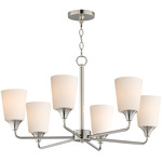 Hudson Chandelier - Satin Nickel / Satin White