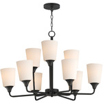 Hudson Multi-Tier Chandelier - Black / Satin White