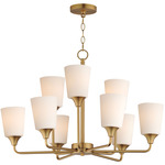 Hudson Multi-Tier Chandelier - Natural Aged Brass / Satin White