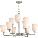 Hudson Multi-Tier Chandelier - Satin Nickel / Satin White