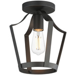 Arden Semi Flush Ceiling Light - Black