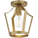Arden Semi Flush Ceiling Light - Natural Aged Brass