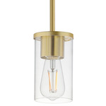 Lateral Pendant - Satin Brass / Clear