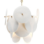 Isla Pendant - Natural Aged Brass / White