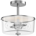 Fuller Convertible Semi Flush Ceiling Light - Satin Nickel / Clear