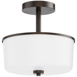 Fuller Convertible Semi Flush Ceiling Light - Oil Rubbed Bronze / White