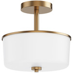 Fuller Convertible Semi Flush Ceiling Light - Natural Aged Brass / White