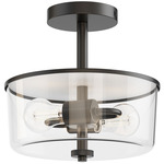 Fuller Convertible Semi Flush Ceiling Light - Black / Clear