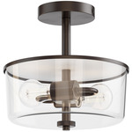 Fuller Convertible Semi Flush Ceiling Light - Oil Rubbed Bronze / Clear