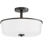 Fuller Convertible Semi Flush Ceiling Light - Black / White