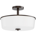 Fuller Convertible Semi Flush Ceiling Light - Oil Rubbed Bronze / White