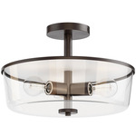 Fuller Convertible Semi Flush Ceiling Light - Oil Rubbed Bronze / Clear