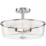 Fuller Convertible Semi Flush Ceiling Light - Satin Nickel / Clear