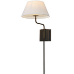Dunbridge Wall Sconce - Antique Bronze / Off White Linen