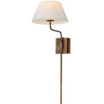 Dunbridge Wall Sconce - Weathered Brass / Off White Linen