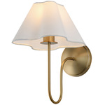 Saxon Wall Sconce - Natural Aged Brass / White