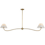 Saxon Linear Pendant - Natural Aged Brass / White
